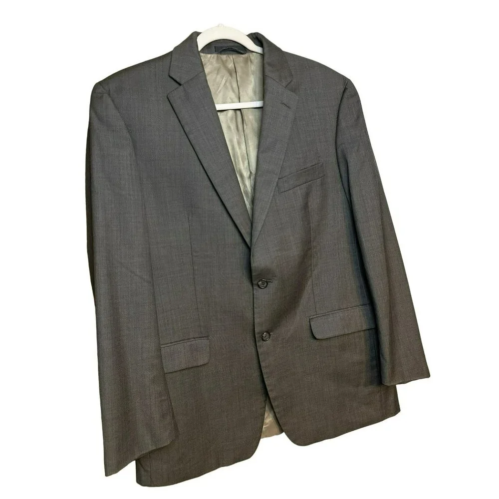 Ralph‎ Lauren Blazer Size 42R Men's Casual Gray Sport Coat 100% Wool Jacket